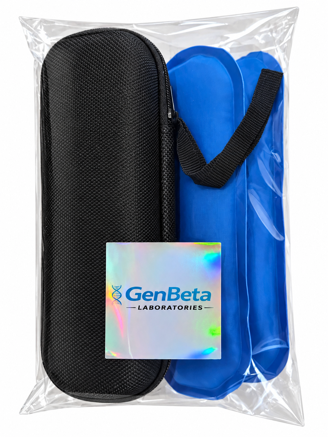 Peptide travel case with two freezable gel ice packs