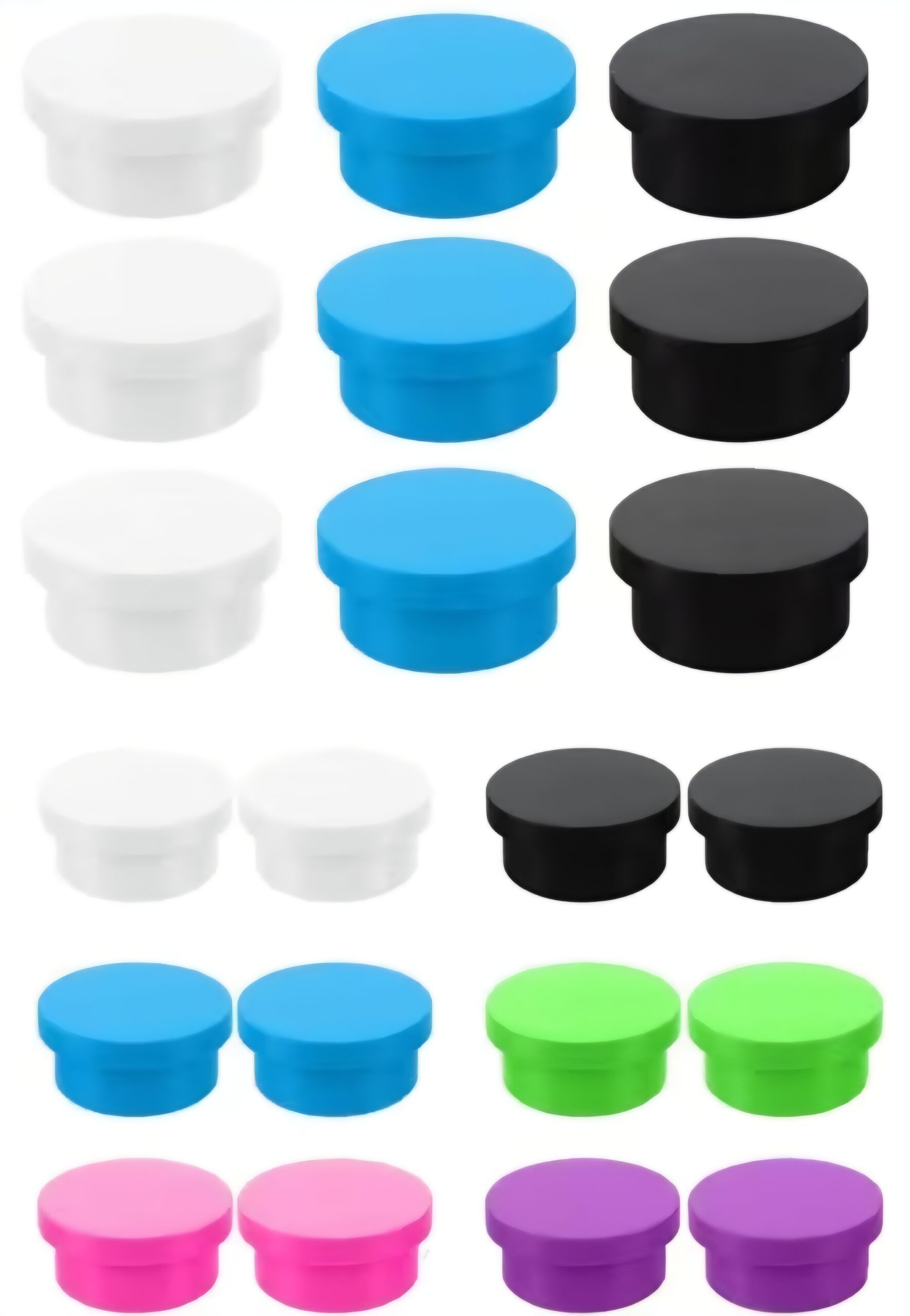Assorted colour silicone vial caps